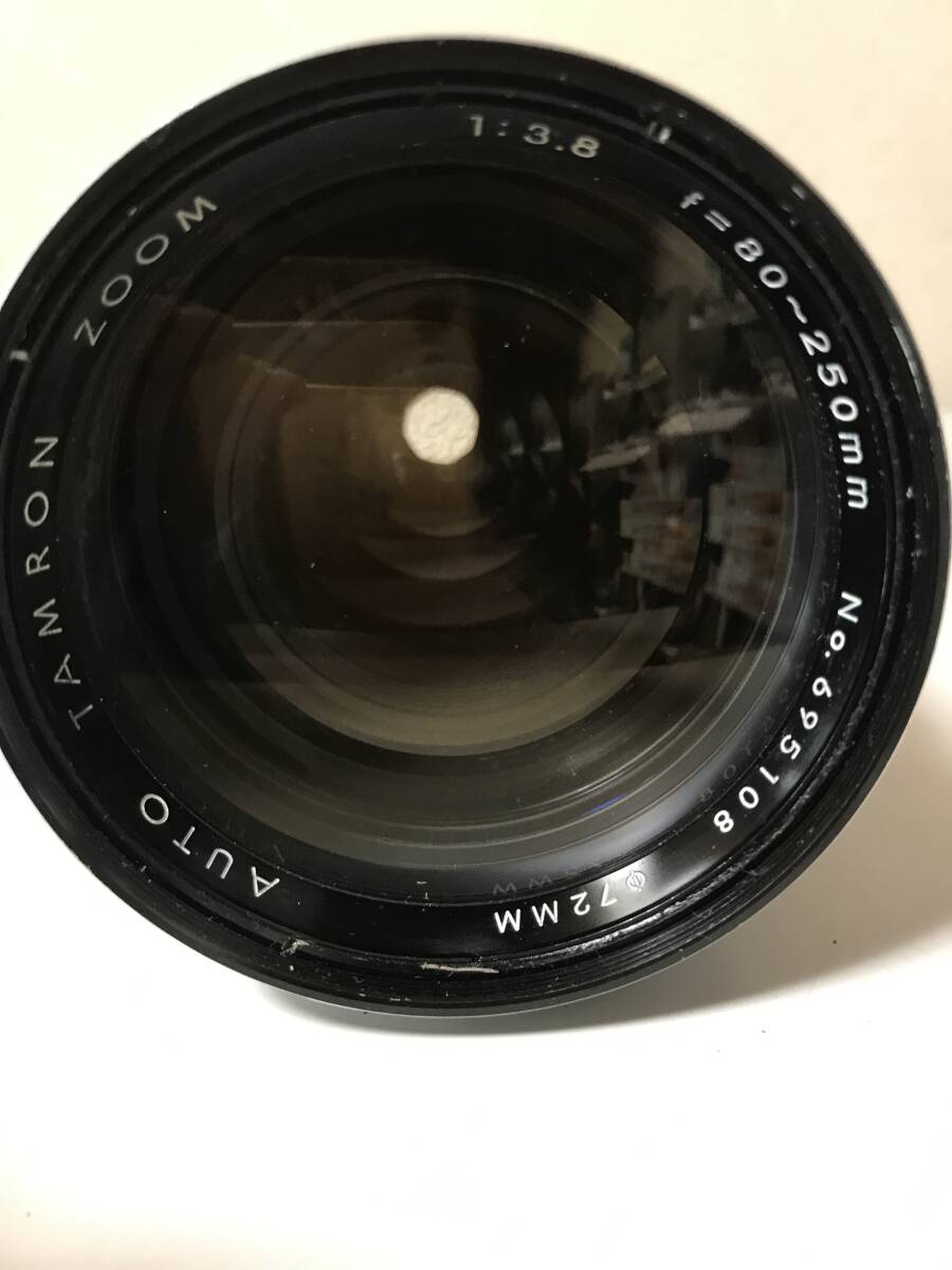 動作未確認の為ジャンク　当時物　レンズ　TAMRON ZOOM 1:3.8 f=80-250mm φ72mm タムロン　一眼レフ用 単焦点レンズ　【CAM-6022503】