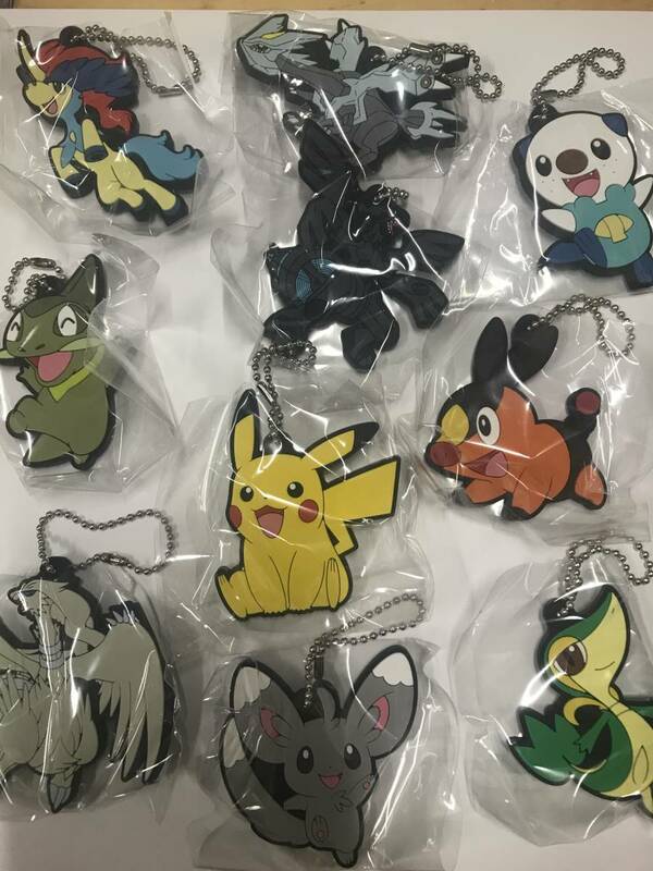 ポケットモンスター　ポケモンラバーマスコット12 全10種　ピカチュウ ポカス ミジュマル ツタージャ チラーミィ　Pokemon rubber mascot