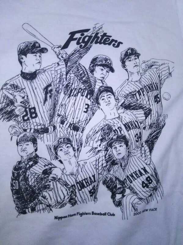 日本ハムファイターズ 2000年新人イラストTシャツ Lサイズ