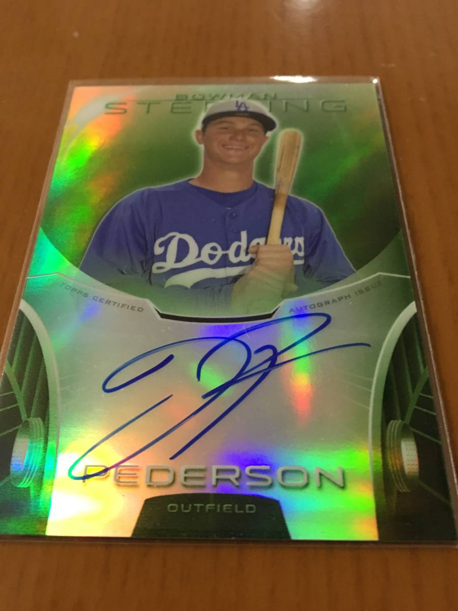 【現Rangers/Joc pederson】2013 Bowman Sterling Prospect auto Green Refractor 95/125