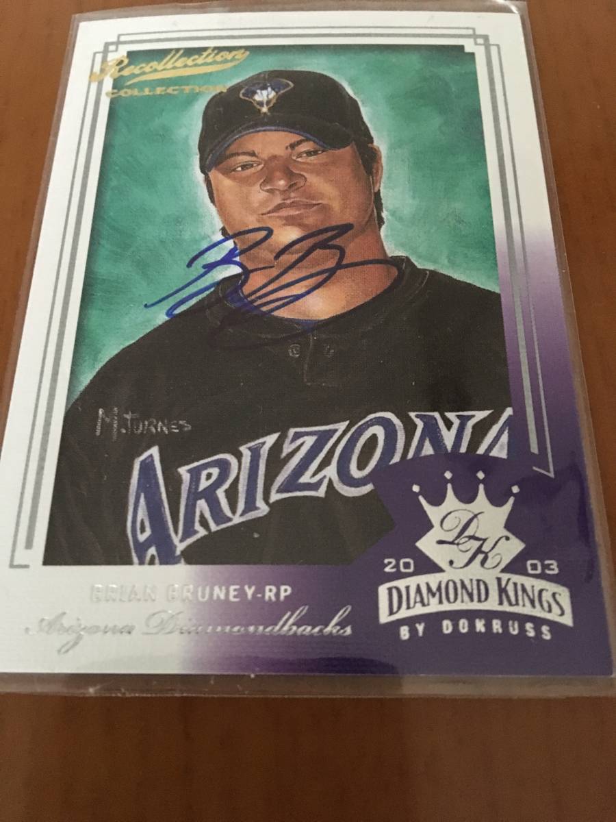 【元DiamandBacks/BRIAN BRUNEY/MLB通算273G,19W,13SV】2003 DONRUSS DIAMOND KINGS AUTO 19/151