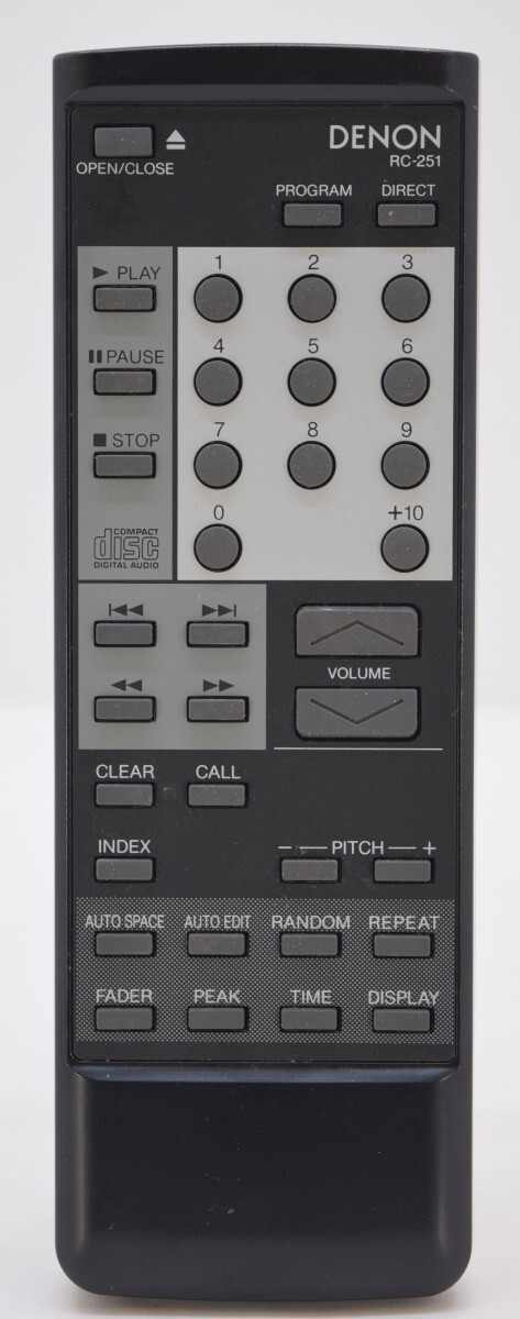 動作品 DENON デノン RC-251 オーディオリモコン リモコン CDデッキ デンオン オーディオ機器 再生機器 RO-895K/642