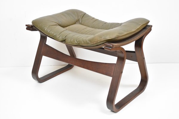 高級 北欧 Giske Carlsen 本革 オットマン 1P ソファ レザー 木製 革 アンティーク ビンテージ Kleppe / 椅子 イス チェア RM-718S/218