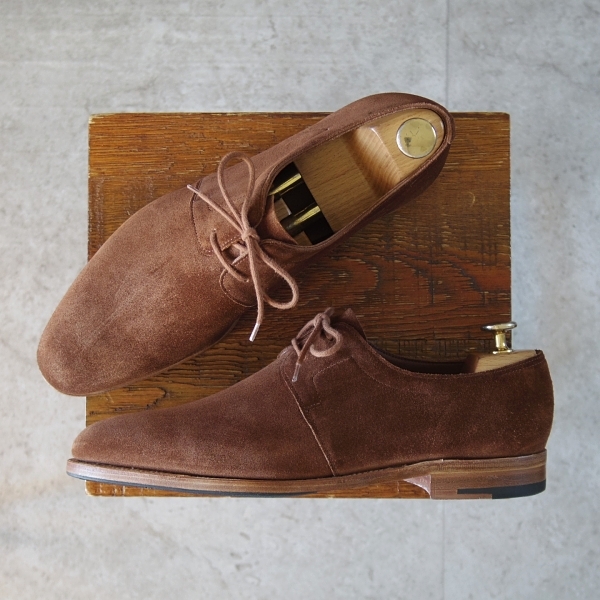 ★極美品★ジョンロブ 7E【定価￥248,400-★DRIFT/ドリフト/8695ラスト】Vフロント/プレーントゥ/スエード/茶/JOHN LOBB★m992-6