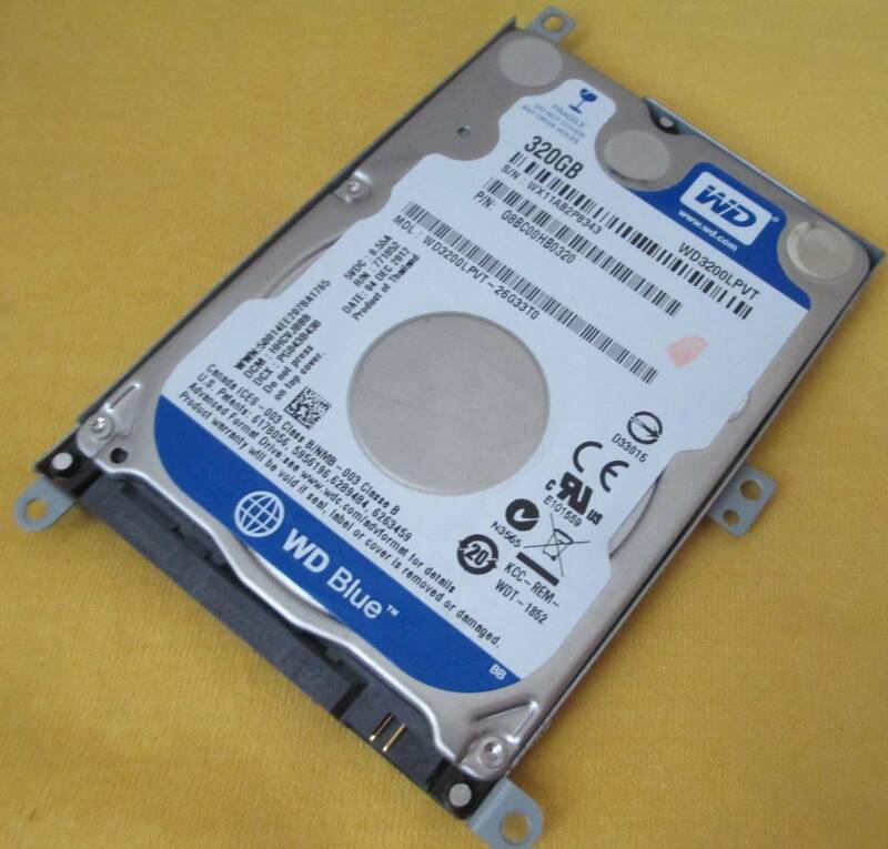 【WD】Blue WD3200LBP 2.5インチSATA-320GB-HDD（マウントフレーム付き）