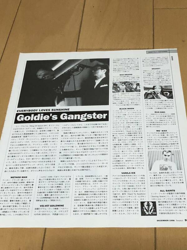 Goldie BRANDY BAD BRAINS MO' WAX ALL SAINTS ミックジャガー 　切抜き　2000年　当時物　マリリンマンソン　JAY-Z BIG PUN