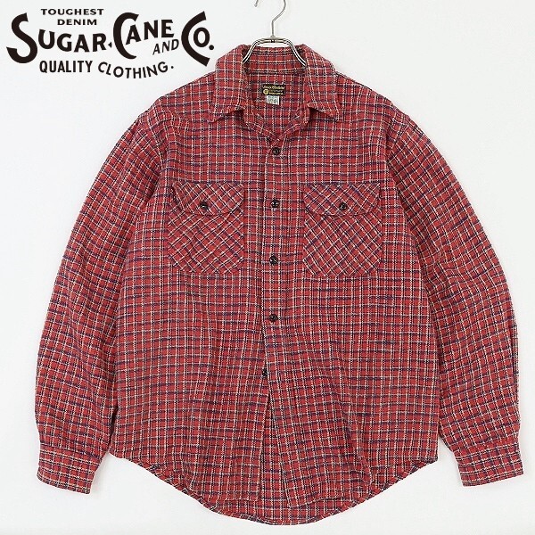 ◆SUGAR CANE シュガーケーン Work Clothing チェック柄 長袖 ネル シャツ M