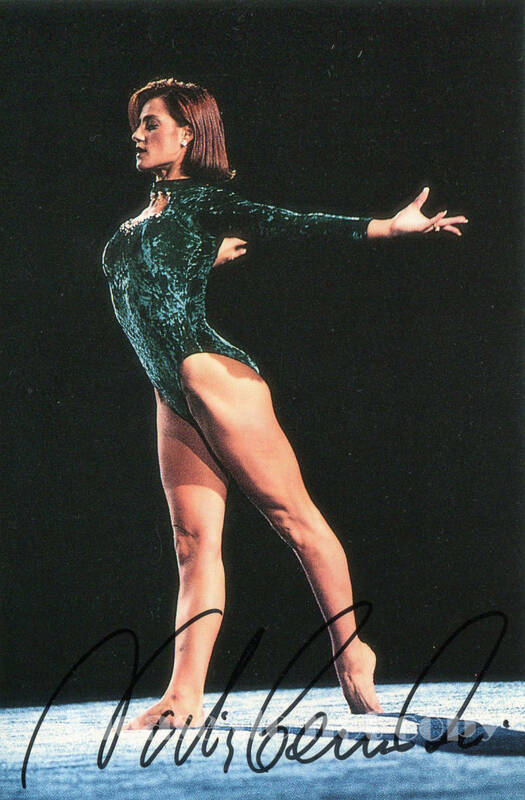 1990年代　Nadia Comaneci ナディア・コマネチ 直筆 サイン フォト オリジナル・ポストカード