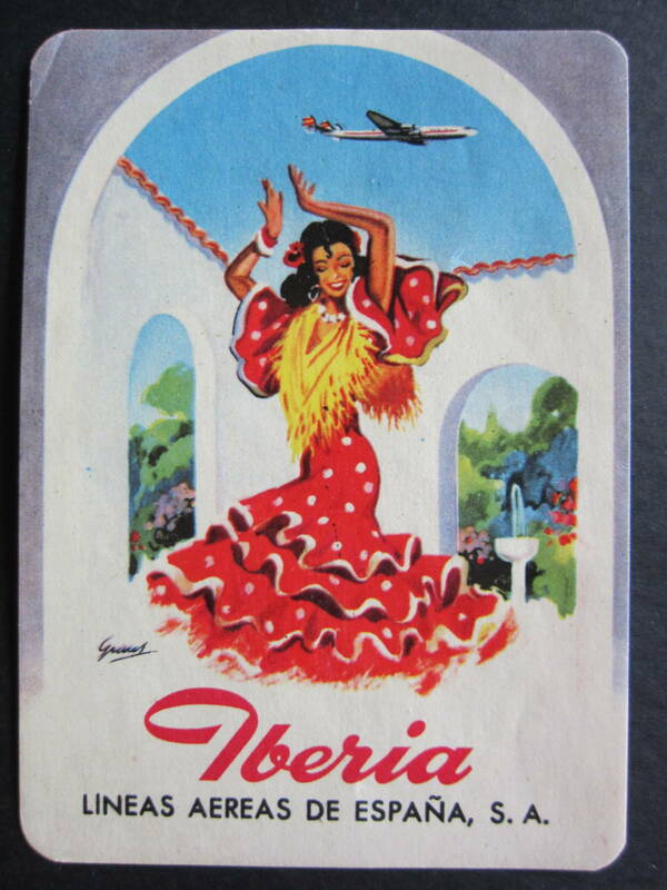 イベリア航空■ヴィンテージラベル■フラメンコ■スペイン■1950's　