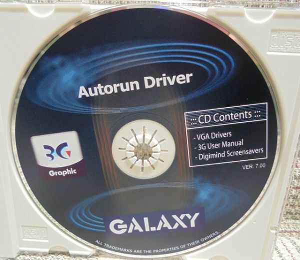 GALAXY　3DGraphic　VGA Driver（Nvidia Detonator XP）ドライバーディスク／古い