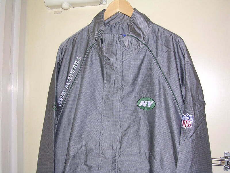 00s reebok NFL New York Jets 裏地メッシュ ナイロンジャケット 2XL シルバーグレー vintage old ジェッツ リーボック