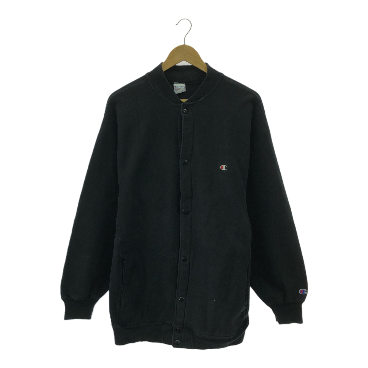 ◎中古品◎ Champion チャンピオン リバースウィーブ フルスナップ カーディガン USA製 XLサイズ 90s メンズ ブラック系 tsuQ84995COF