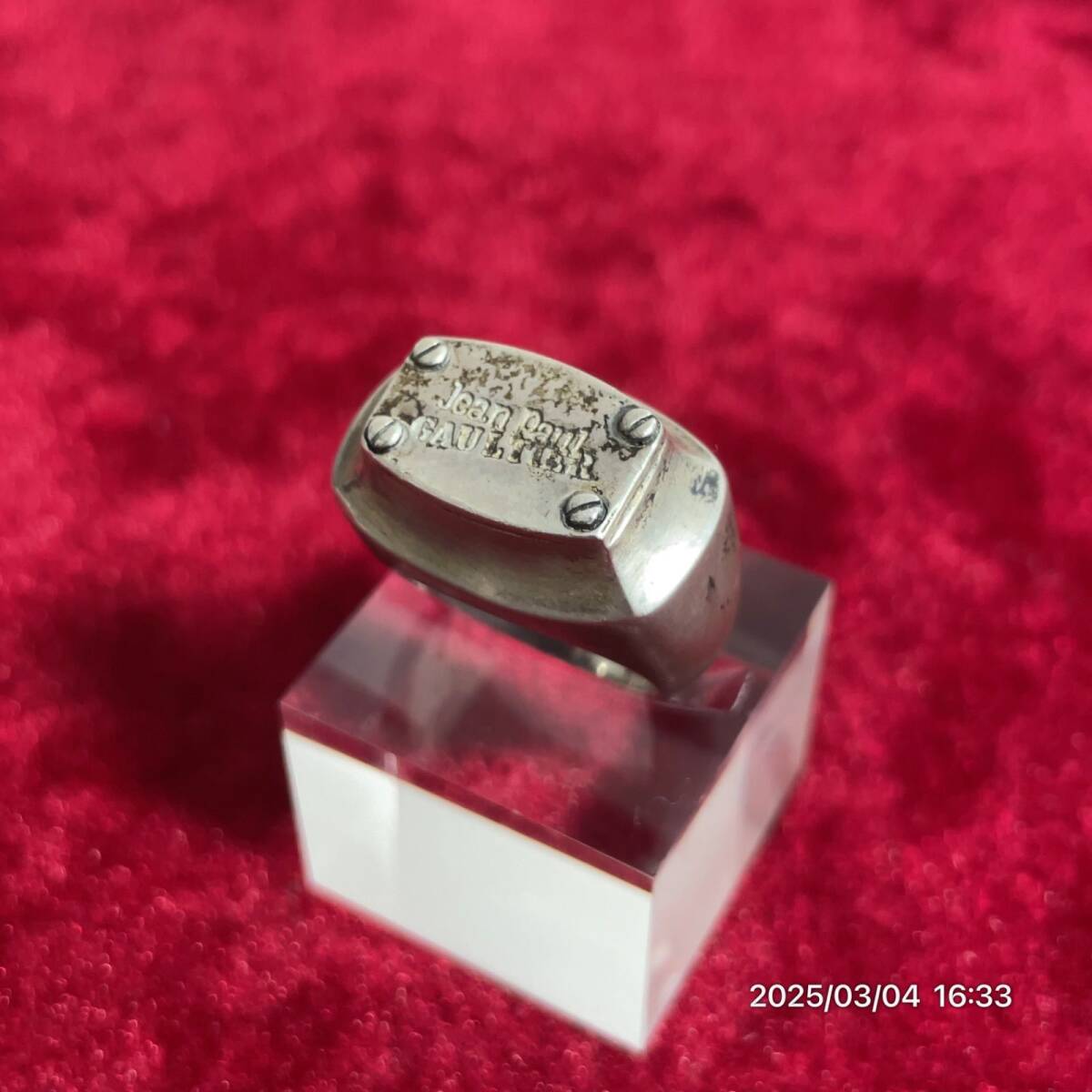 ②SILVER シルバー Jean Paul Gaultier ジャンポールゴルチエ ブランドロゴ 印台 シグネット 指輪 リング 装飾品 小物