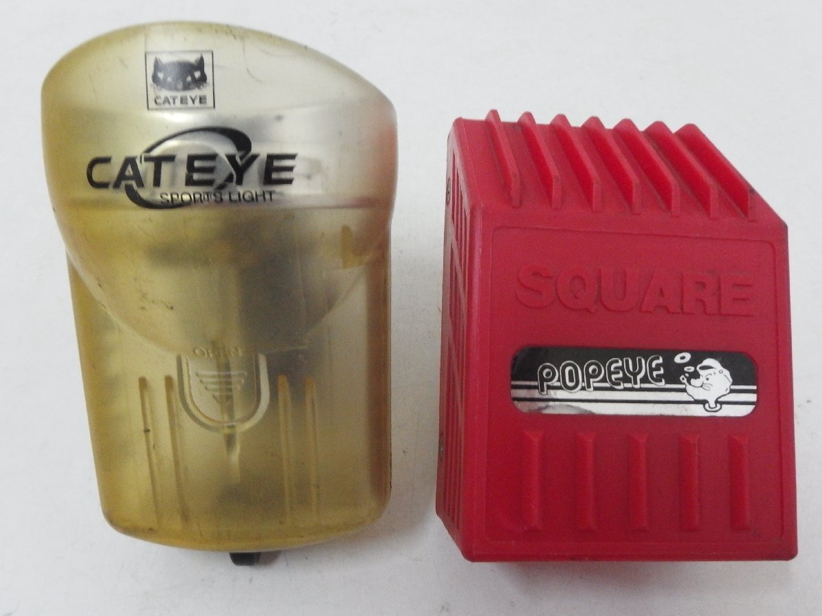 レ■/Zク4912 POPEYE SQUARE ベル / CATEYE HL-330H ライト 自転車 レトロ 現状品 中古