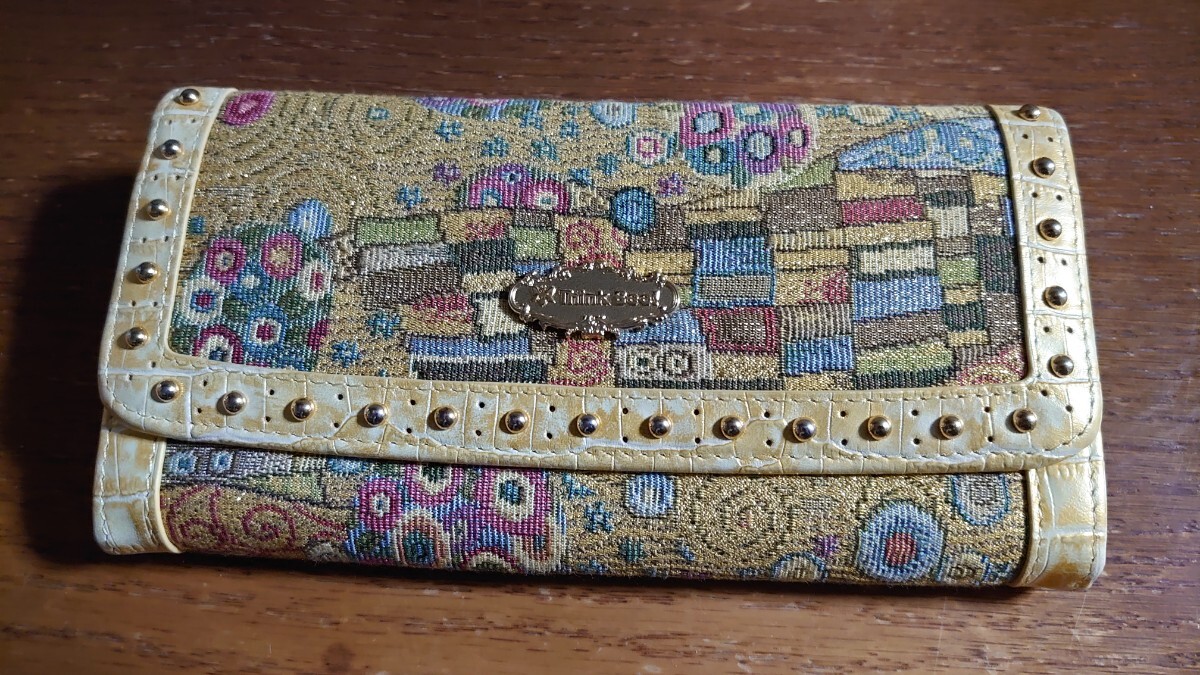 シンクビー　ゴールデンクリムト　財布　レザー/ジャガード織