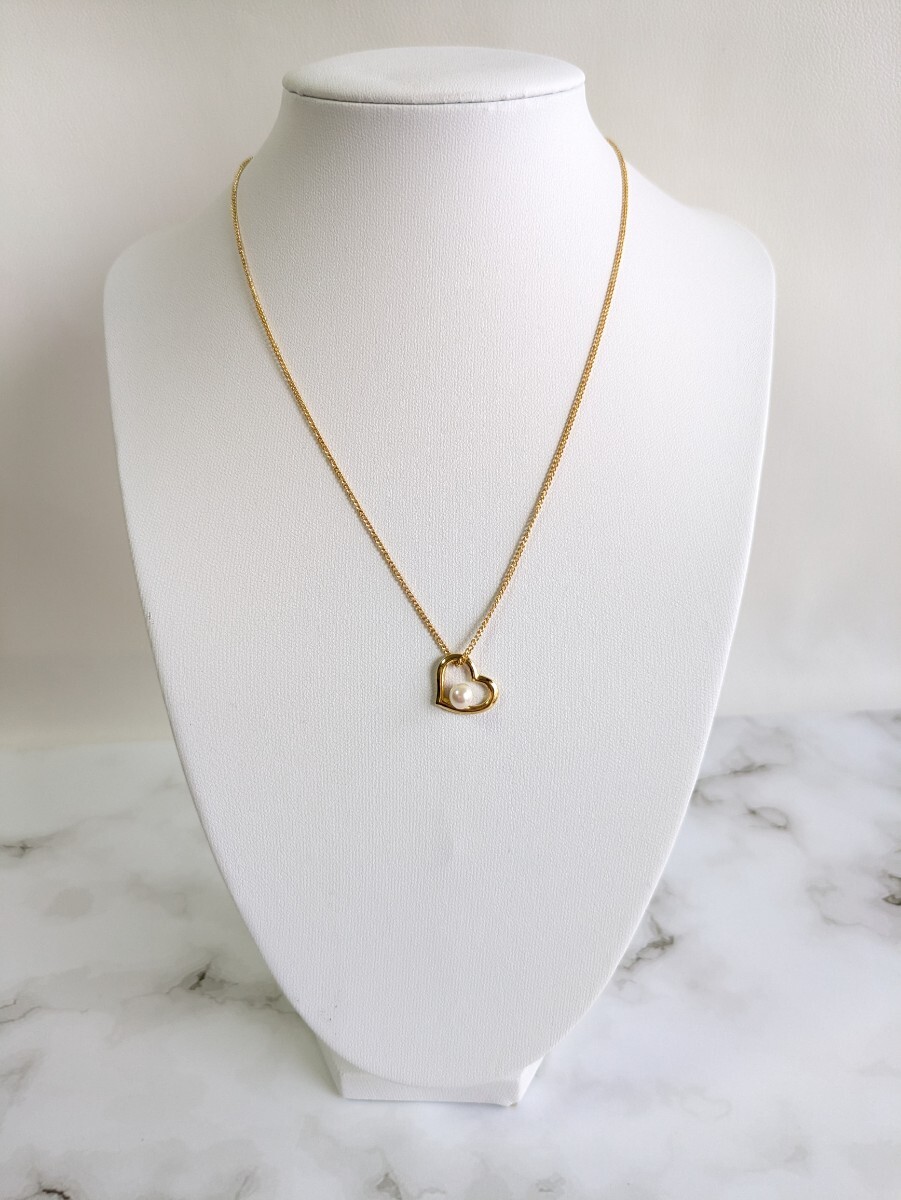 あこや真珠　オープンハート　パールペンダント　5.3mm　日常使い　ゴールド　本真珠　田中真珠