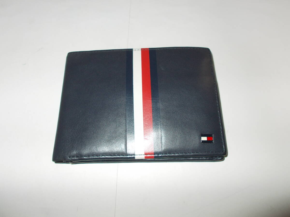 ●tommy hilfiger/トミーヒルフィガー【小銭入れ付二つ折財布】紺●