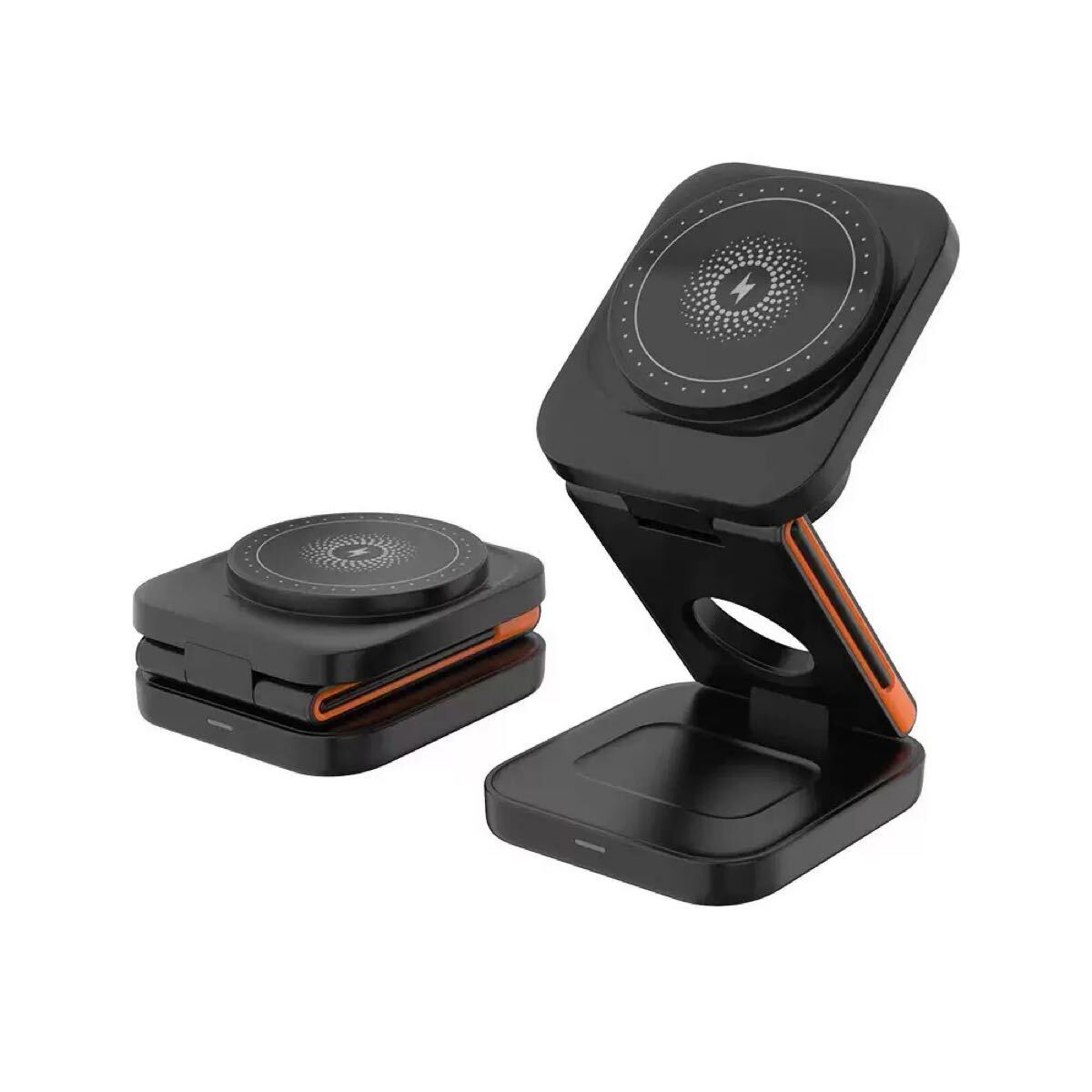ワイヤレス充電器 3-in-1 マグネット式 折り畳み式 Qi対応 急速充電 軽量 3W/5W/15W対応
