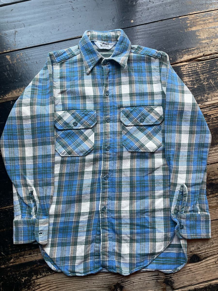 1970s 1970年代 woolrich ウールリッチ USA製 ヘビー ネルシャツ ヴィンテージ 古着 アメカジ レトロ チェック柄 Sサイズ拍卖