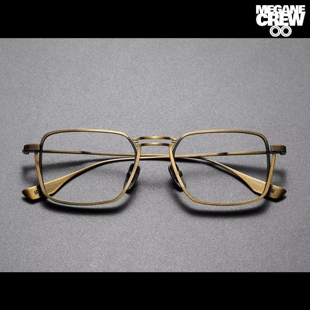 SQ Struct ダブルブリッジ スクエア メガネ ブラウン 01