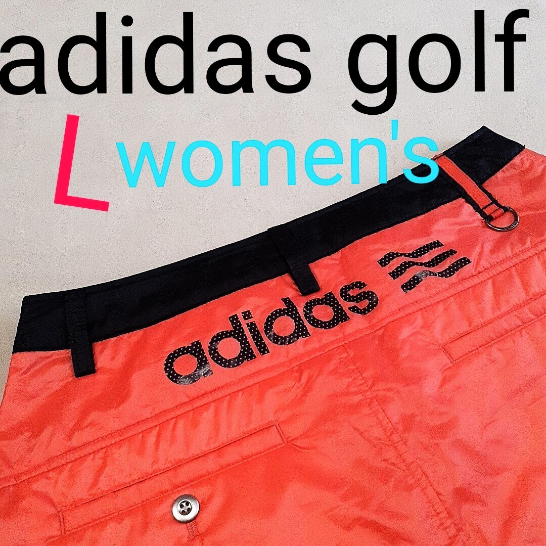 【超美品】adidas golf アディダスゴルフ　巻きスカート　ゴルフ　ゴルフスカート　ミニスカート　ゴルフウェア　後ロゴ　レディースL 中綿