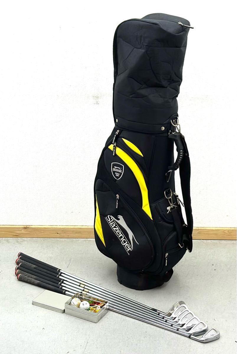 Slazenger スラセンジャー TOUR SELECT キャディバッグ ゴルフセット 7本 クラブ クラブセット ゴルフバッグ■兵庫県姫路市から 25-1609