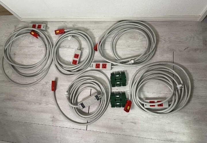 4本セット　パナソニック WFA66527R ハーネス用OAタップ接地2P15A125V抜け止め電源表示ランプ付 5m 2コ口 ジョイントボックス 5WJ5495 