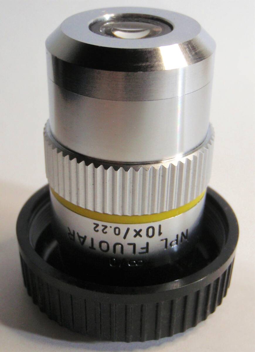 [JN810560Ob]●Leitz NPL FLUOTAR 10X/0.22 ∞/0、ライツ無限遠補正顕微鏡対物レンズ、レンズケース付、デシケータ保存綺麗【匿名配送】