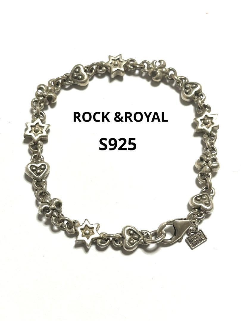 ロイヤルオーダー　ブレスレット S925 ROCK ROYAL ハート 星ユリ