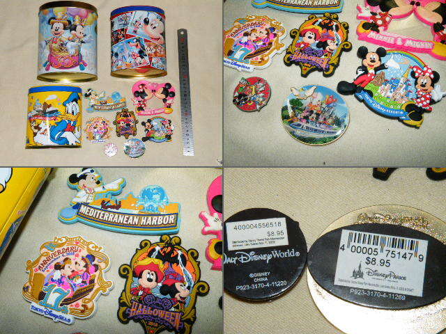 x品名x ディズニーDisney ミッキーマウス 金属メタル ラバー製マグネットやブリキ缶ケースなど各種=まとめ売りセット♪グッズ小物アイテム