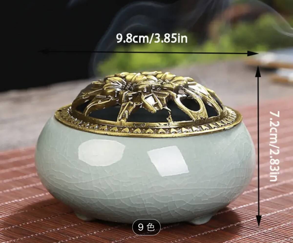 大特価 【セラミック製 香炉 ライトブルー】 寛入陶磁器 お香立て リラックス 線香 香り 癒し 仏具 仏壇 お香 高級感