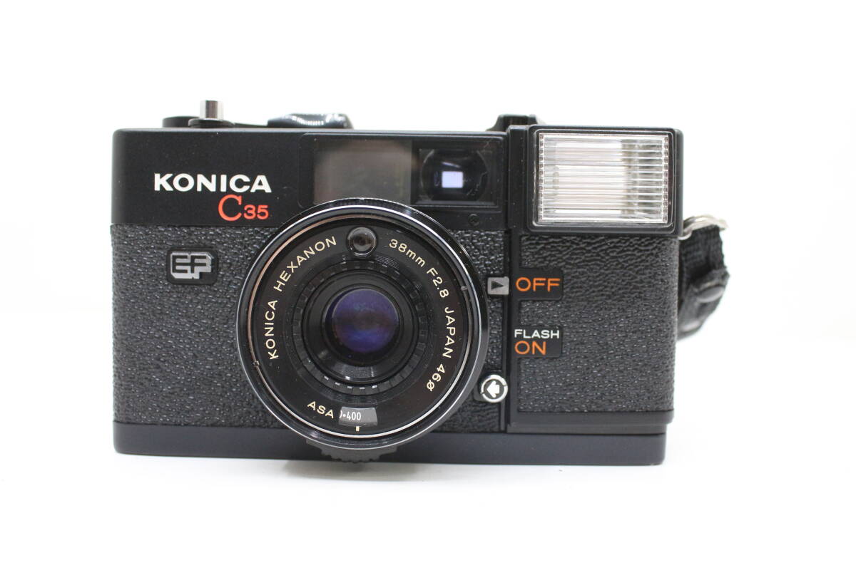 ★良品★KONICA コニカ C35 EF HEXANON 38mm F2.8 人気の単集点式搭載コンパクトフィルムカメラ！動作品！ OK7613