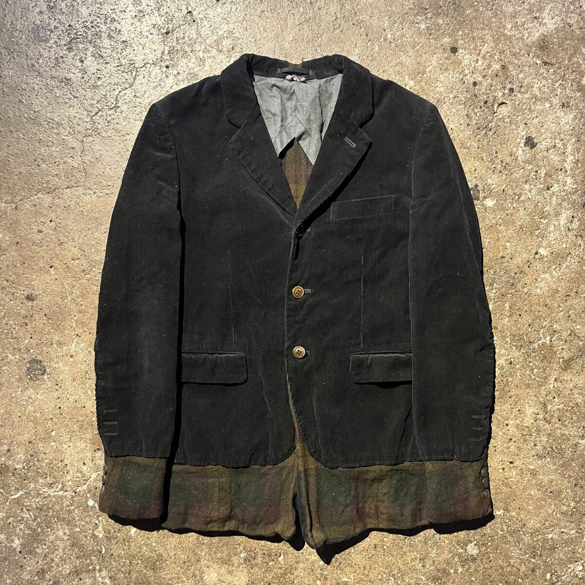 COMME des GARCONS HOMME PLUS EVER GREEN 06ss ウール縮絨ドッキングジャケット コーデュロイ コムデギャルソンオムプリュス 2006ss 00aw
