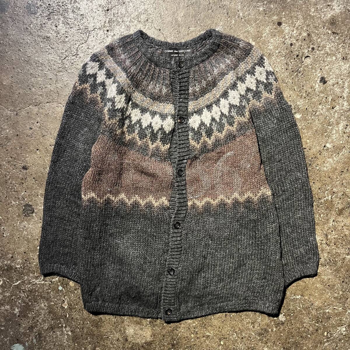 COMME des GARCONS HOMME PLUS 95aw 数字プリントカーディガン ノルディック コムデギャルソンオムプリュス 1995aw AD1995 sleep期