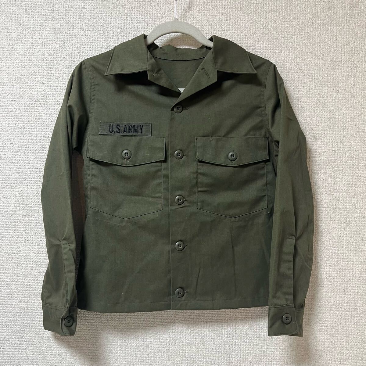 美品 小さいサイズ レディース ビンテージ US.ARMY 米軍実品 半袖 ユーティリティシャツ