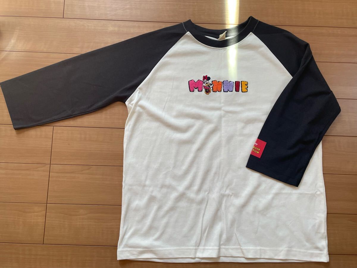 ★未使用新品！Littc×Disney☆ミニーちゃんがかわいい！ラグランデザインがおしゃれ☆ロンT トップス　M☆送料185円★