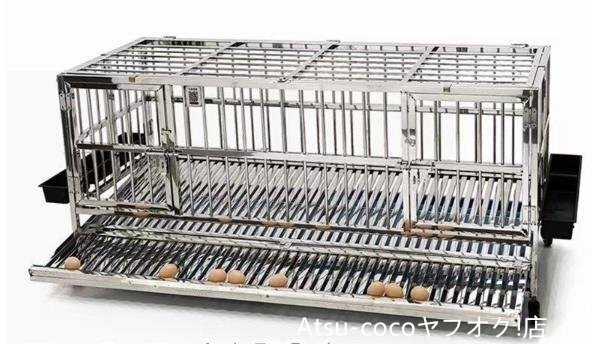 78*53*67cm 折り畳み式 実用品★鶏用ケージ ステンレス鋼 飼育ケージ 鶏籠 卵トレイ付き 鶏用ケージ