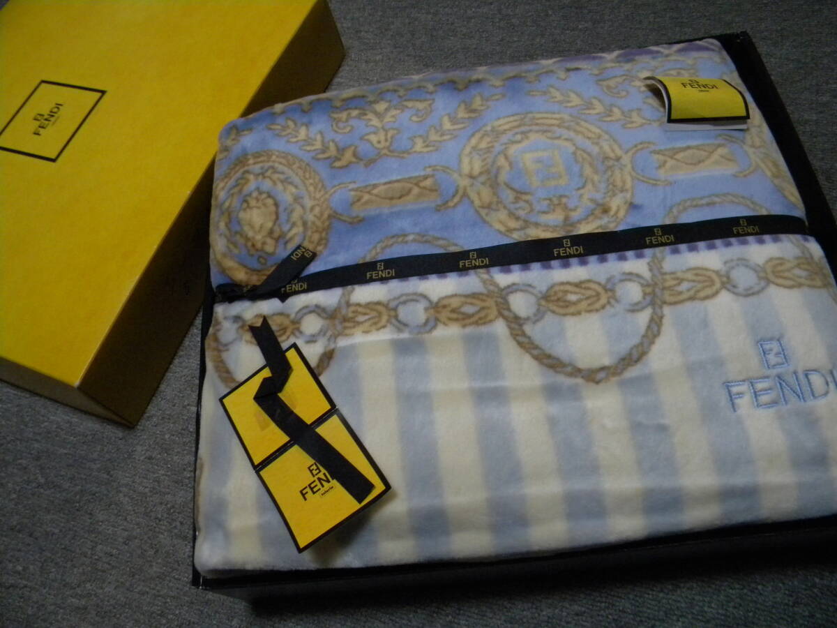 ★即決★FENDI フェンディ★シルク混綿毛布★140×210★　