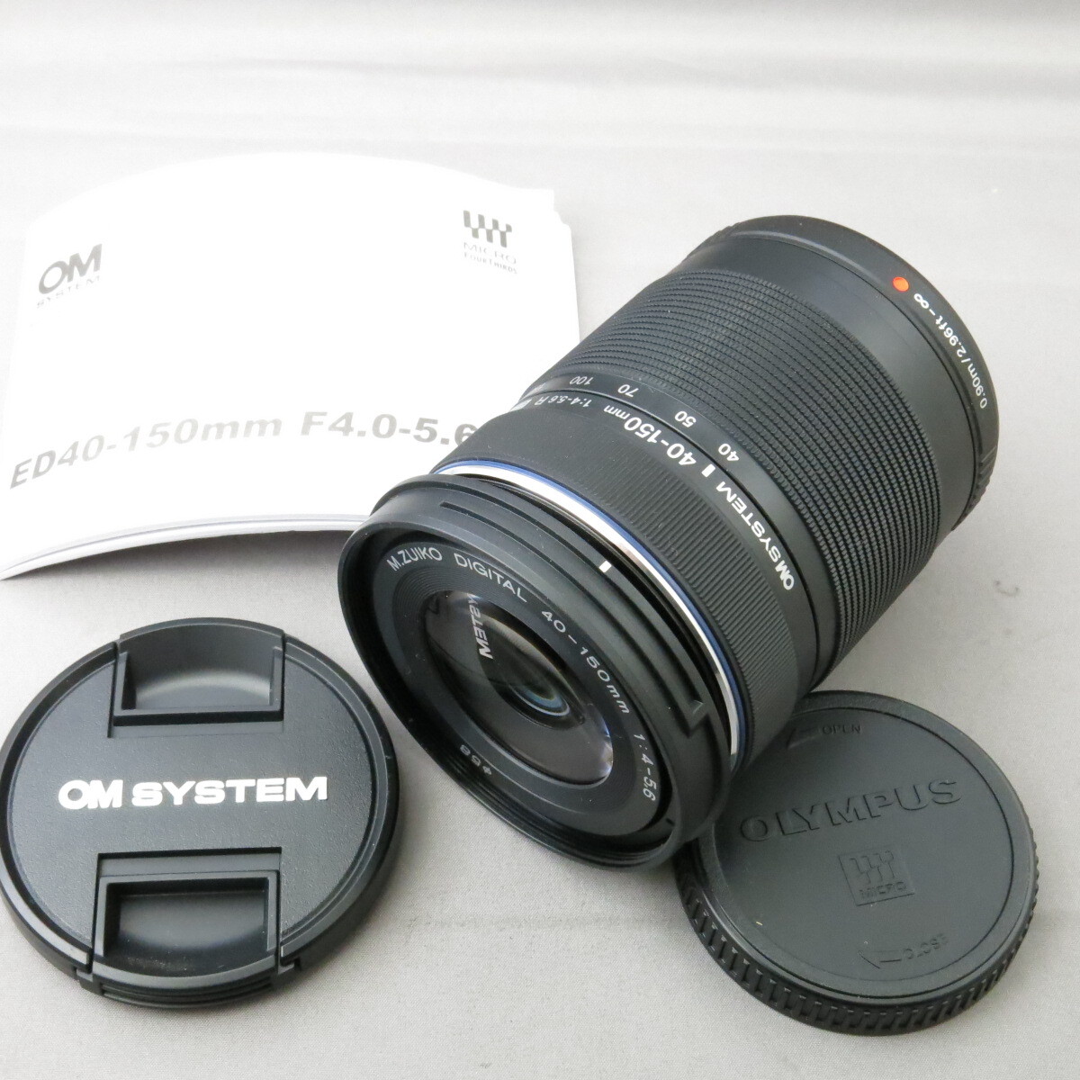 【美品】OM SYSTEM　M.ZUIKO DIGITAL40-150mmF4-5.6Rブラック　マイクロフォーサーズ用★NO.9070
