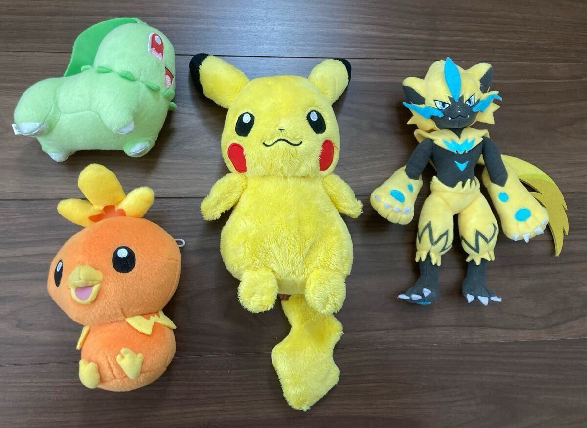 ポケモン　ぬいぐるみ　ピカチュウ　ゼラオラ　アチャモ　チコリータ　