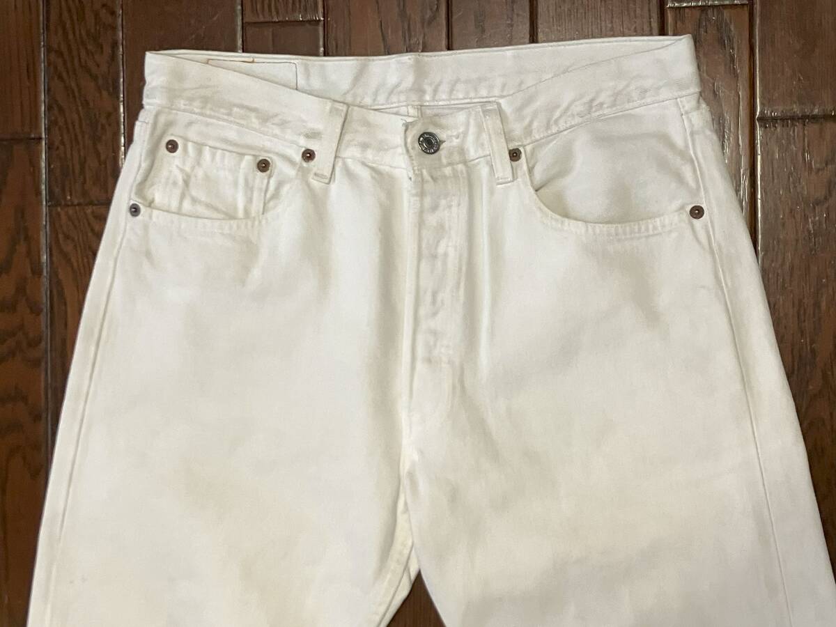 USA製 90s リーバイス Levi’ｓ 501 w32 ホワイト ジーンズ 白 デニム パンツ ジーパン ストレート 90年代 アメリカ製 米国製 524刻印