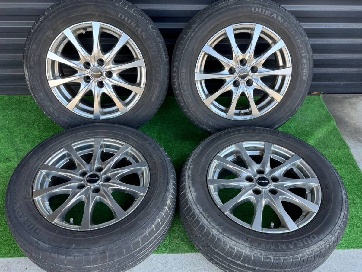 （T1787)Exceeder 15インチ アルミホイール6J+43 5穴　PCD100　195-65R15　19年　