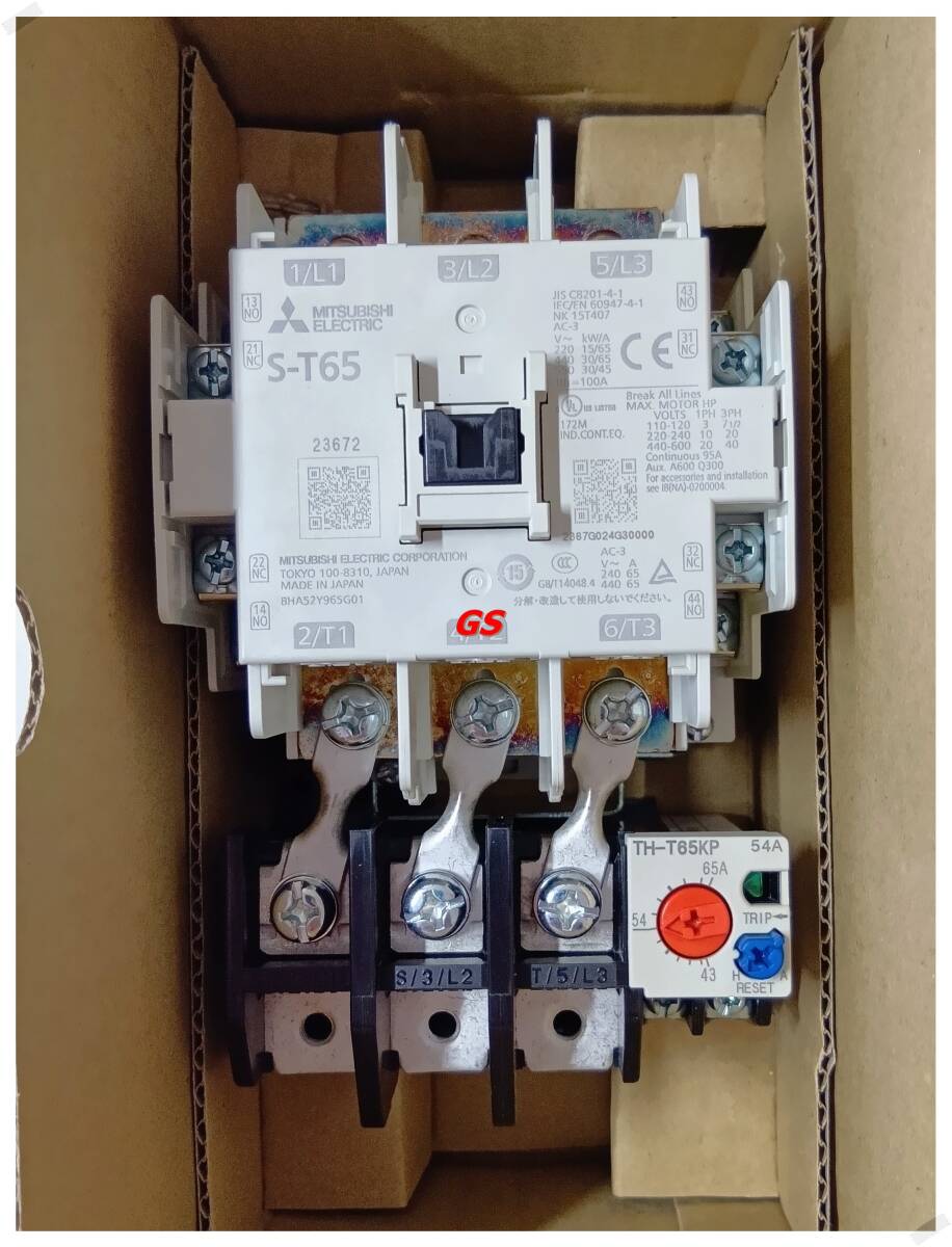 三菱電磁開閉器MITSUBISHI MSO-T65-KP +サーマルリレーTH-T65KP 　未使用