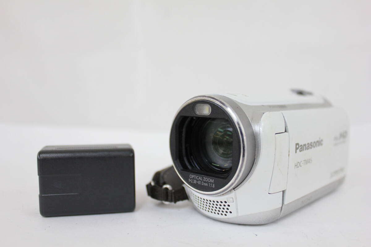 【返品保証】 【録画再生確認済み】パナソニック Panasonic HDC-TM45 ホワイト 42x バッテリー付き ビデオカメラ M5081