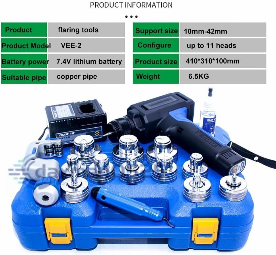 電動チューブエキスパンダ HVAC スエージングツールキット チューブカッター付き自動銅パイプエキスパンダー バリ取りツール 3/8 ～ 1-5/8
