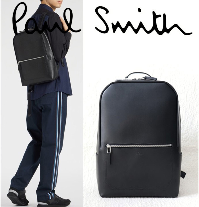 新品【PS ポールスミス】人気のPSビジネスシリーズ レザーリュック 黒 v6173-2309 プレゼントにも最適