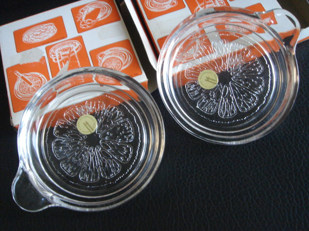 HOYA CRYSTAL ミニ ソーサー 2枚セット 保谷クリスタル 日本製 レア レモン置き タンブラーコースター 灰皿 ティーパック置き おつまみ置き