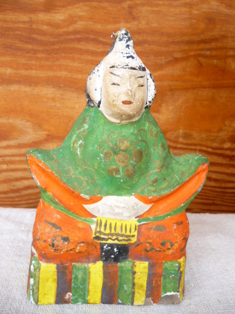 【土人形】⑤ お内裏様？ 七福神 大黒天 恵比寿 置物 色物 人形 縁起物 郷土品 民芸品 工芸品