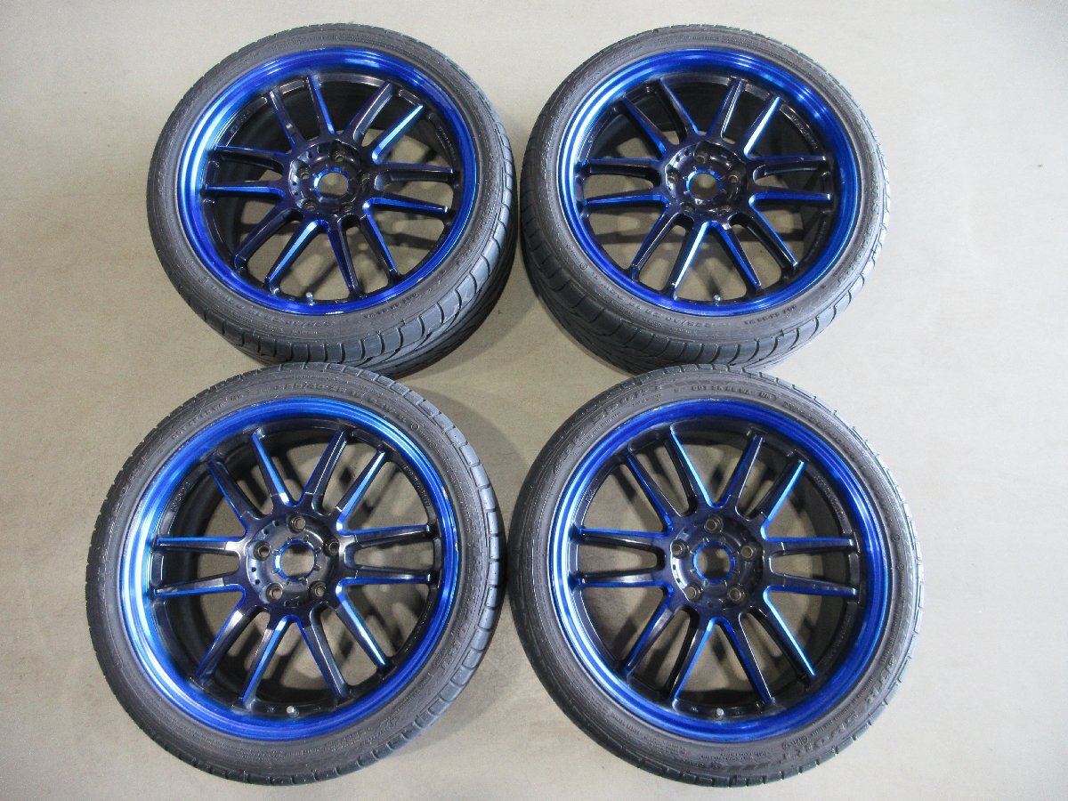 (R07/03/22) ■18インチ アルミホイール タイヤ付 / レイズ グラムライツ / 18X7.5J＋52 / 5H PCD114.3 / 4本セット / 225/40R18