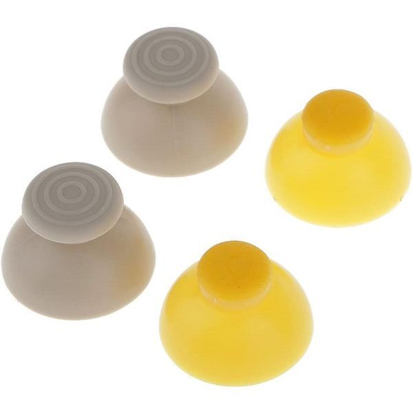 アナログパッド キャップ 2グレー 2イエロー 交換用 ニンテンドーDS GBA GAMECUBE コントローラ対応